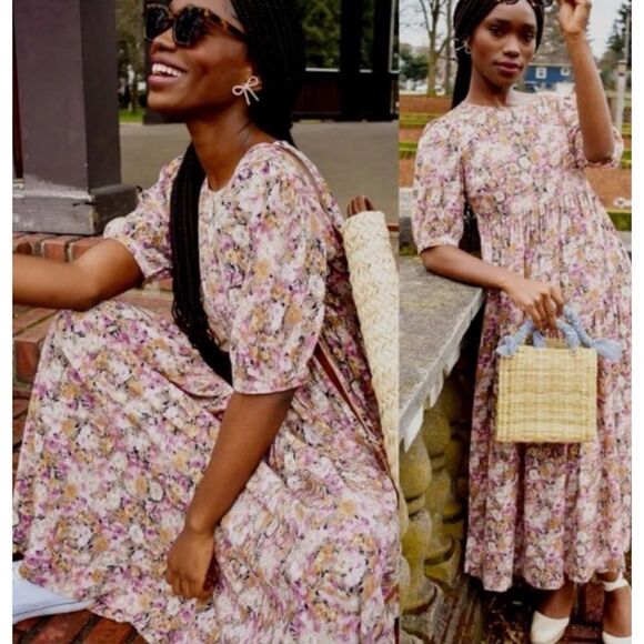 En Saison Jocelyn  Floral Open Back Tiered
Maxi Dress In Multi Size XS - Picture 1 of 8